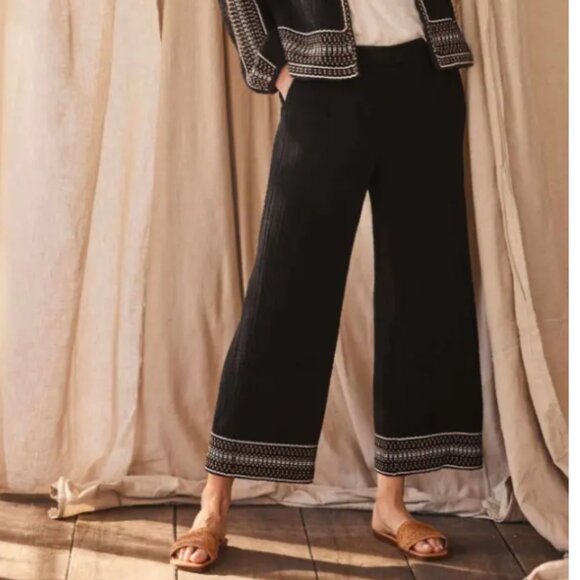 NWT J.Jill Pure Jill Embroidered Cotton-Gauze Jacket • Pant Set • Medium P - Picture 4 of 8